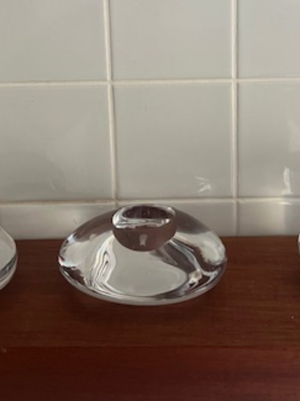 Orrefors Crystal Votive Candle Holders Set of 3 Scandinavian Glass Decor Sweden